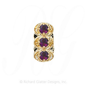 GS069 AMY - 14 Karat Gold Amethyst Slide 